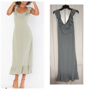 Show Me Your MuMu Alexis Midi Dress in Light Blue